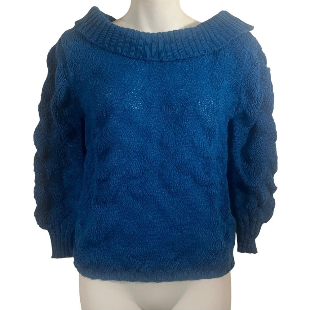 Gitano Vintage Cobalt Blue Cowl Neck Sweater Size S